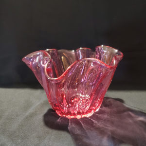 Cranberry glass bowl 1