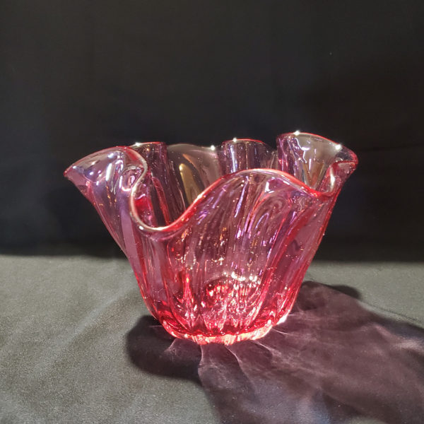 Cranberry glass bowl 1