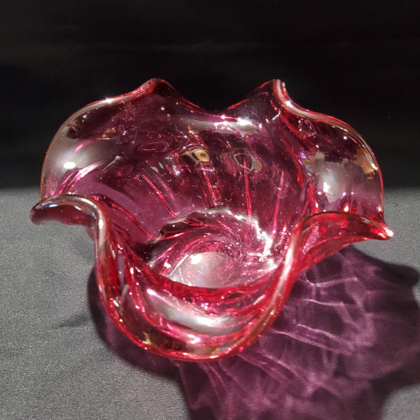 Cranberry glass bowl 2 - Image 3
