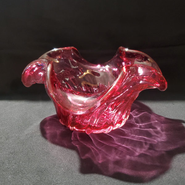 Cranberry glass bowl 2