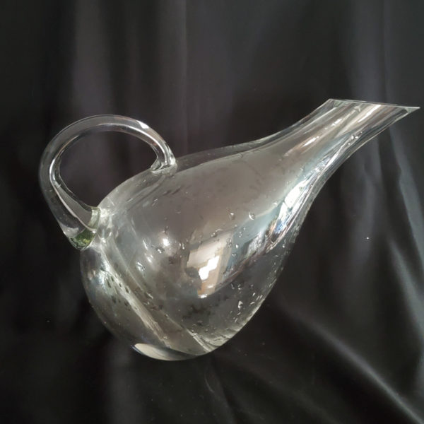 Romanian hand blown glass pitcher decanter