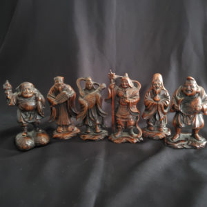 Cinnabar lacquer resin Chinese immortals figurines