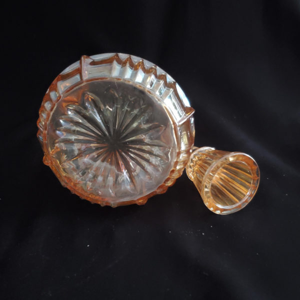 Carnival glass decanter with shot glass in stopper - Image 2