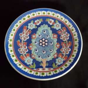 Handmade painted Kütahya fritware plate, Altin Cini, Iznik Turkish Folk Art, Turkey