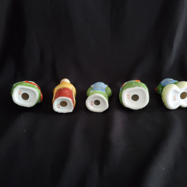 Five vintage Chinese hand-painted, signed Immortals - Image 2