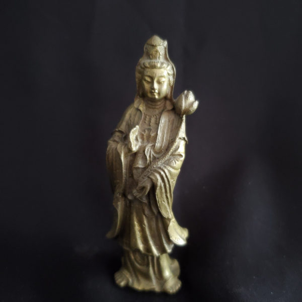 Heavy Chinese brass GuanYin figurine