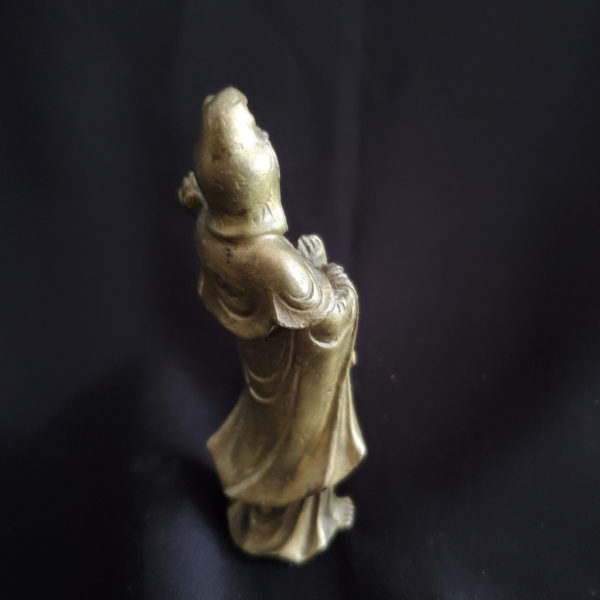 Heavy Chinese brass GuanYin figurine - Image 3