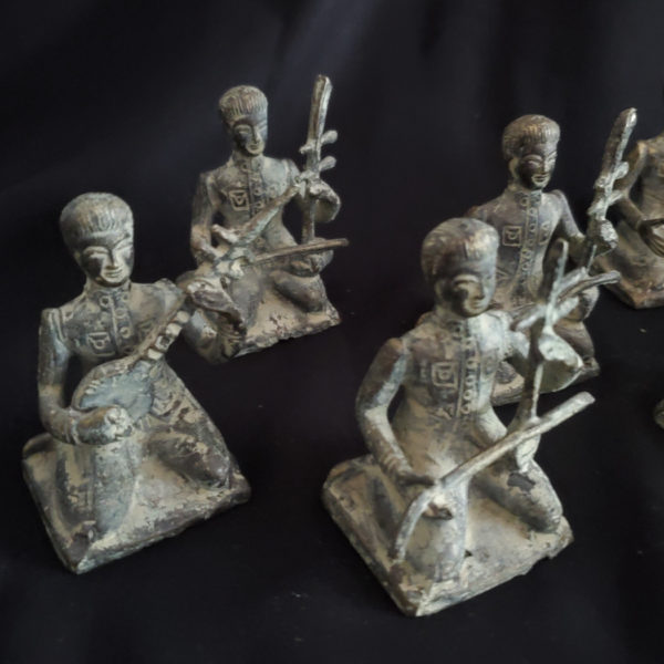 Antique bronze musicians from India 10 pieces - Image 7