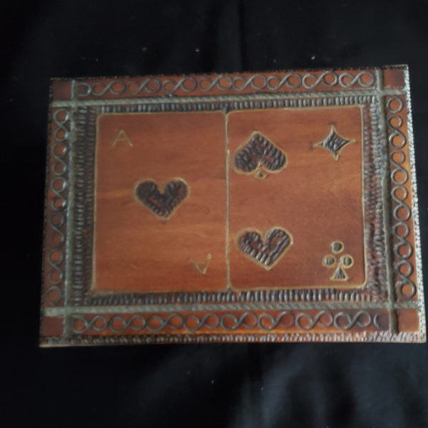Tatra Mountain playing card wood carved box with complete original cards, Poland - Image 7
