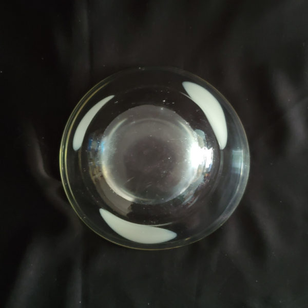 Heavy white and clear art glass bowl - Image 3
