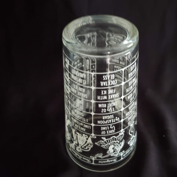 Vintage shaker glass with cocktail recipes - Image 2