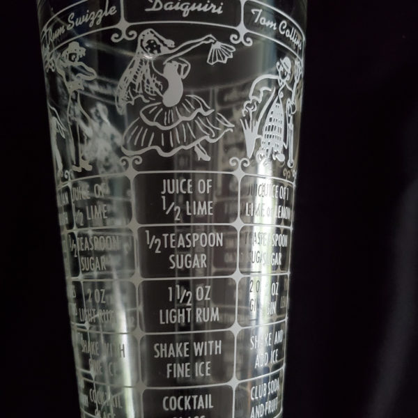 Vintage shaker glass with cocktail recipes - Image 3